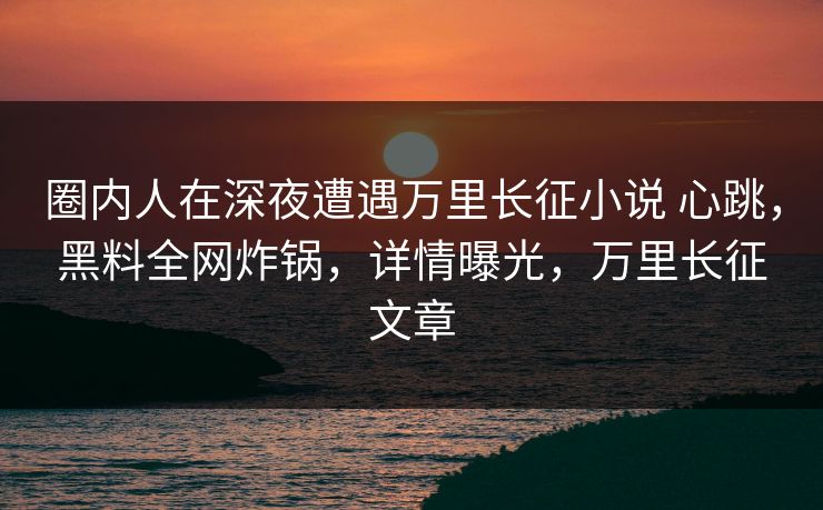 圈内人在深夜遭遇万里长征小说 心跳，黑料全网炸锅，详情曝光，万里长征文章