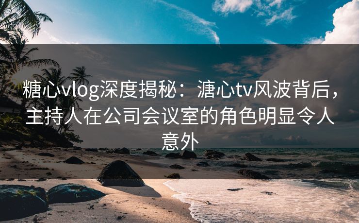 糖心vlog深度揭秘：溏心tv风波背后，主持人在公司会议室的角色明显令人意外