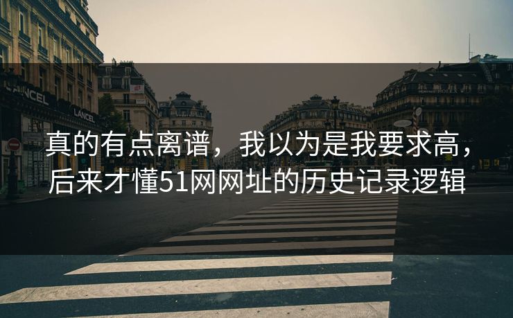 真的有点离谱，我以为是我要求高，后来才懂51网网址的历史记录逻辑