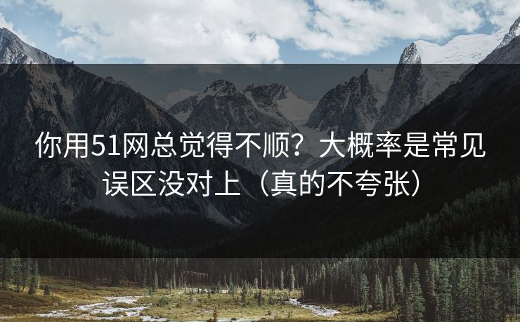 你用51网总觉得不顺？大概率是常见误区没对上（真的不夸张）